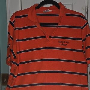 Gettysburg College Orange Striped Polo Shirt